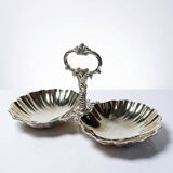 Vintage 50-70 light gold metal double shell server