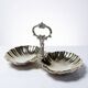 Vintage 50-70 light gold metal double shell server