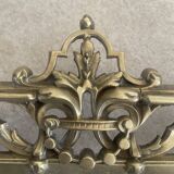 19th-century brass fireplace threshold bar