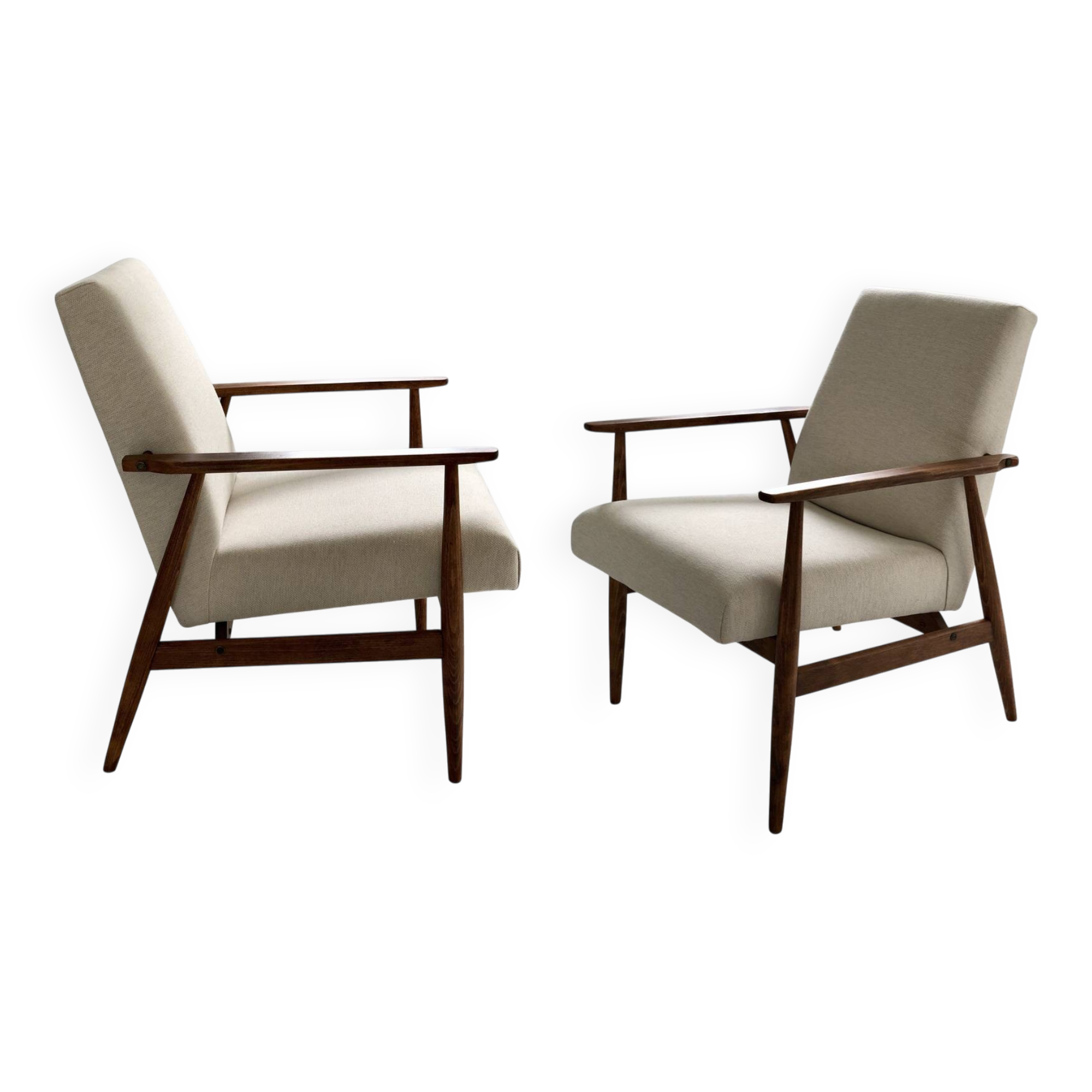 Mid-century beige armchairs by Henryk Lis, 1960s, set of 2