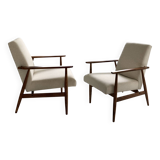 Mid-century beige armchairs by Henryk Lis, 1960s, set of 2