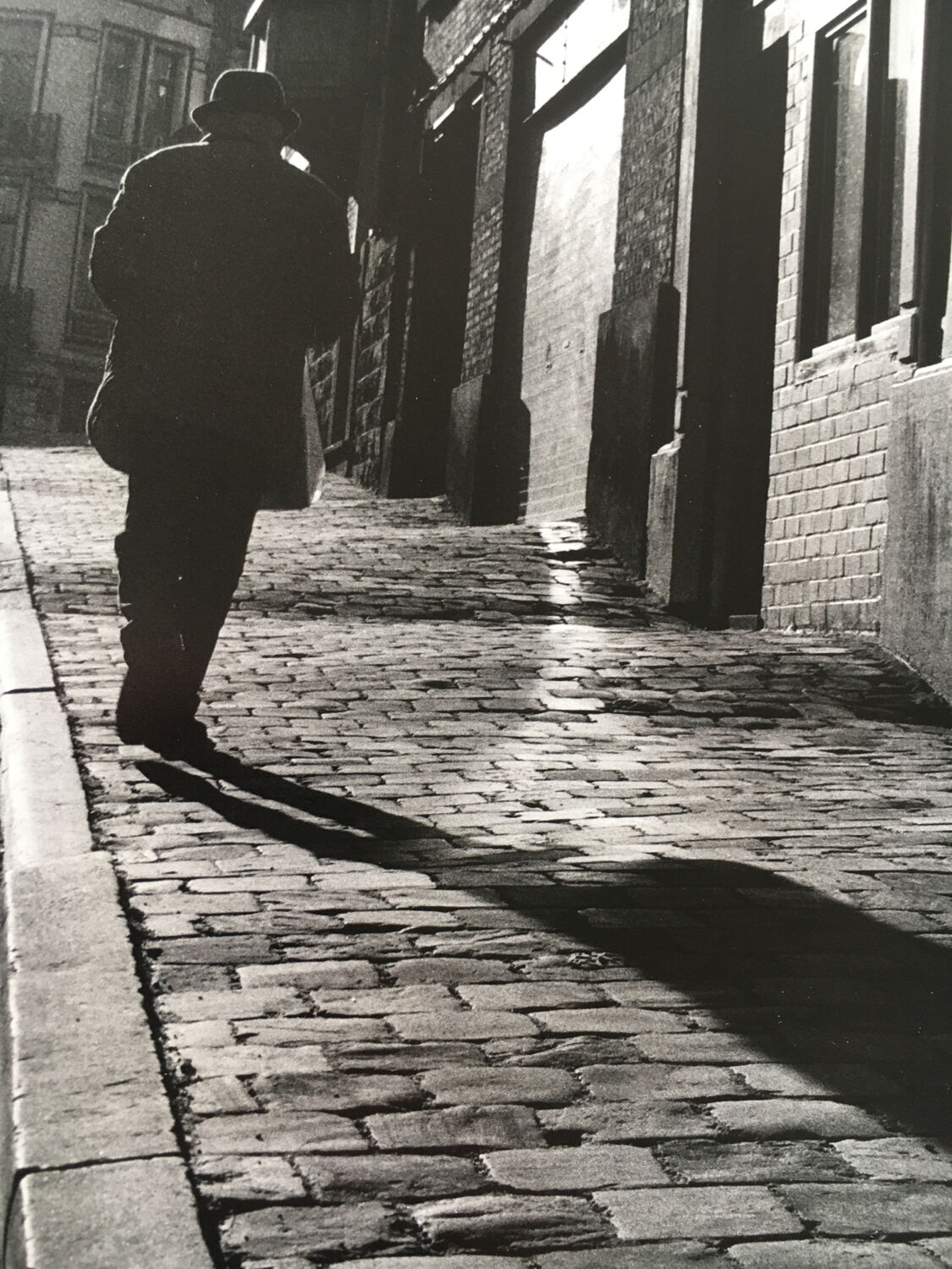 Original photo 90s, cobbled street man merchant