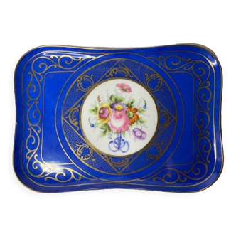 Presentation dish Limoges decorated hand gilding