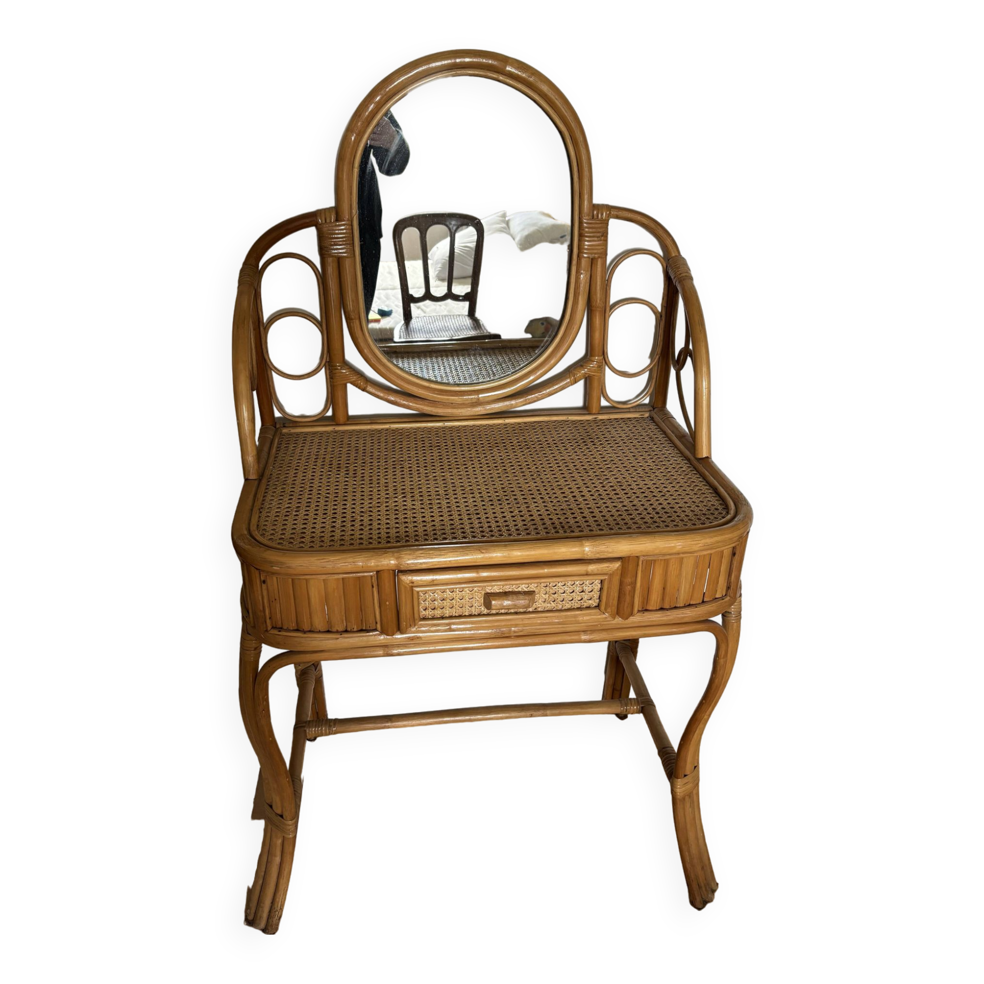 Bamboo rattan dressing table