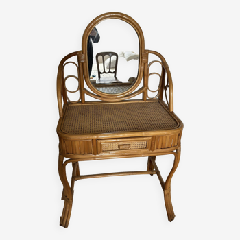 Bamboo rattan dressing table