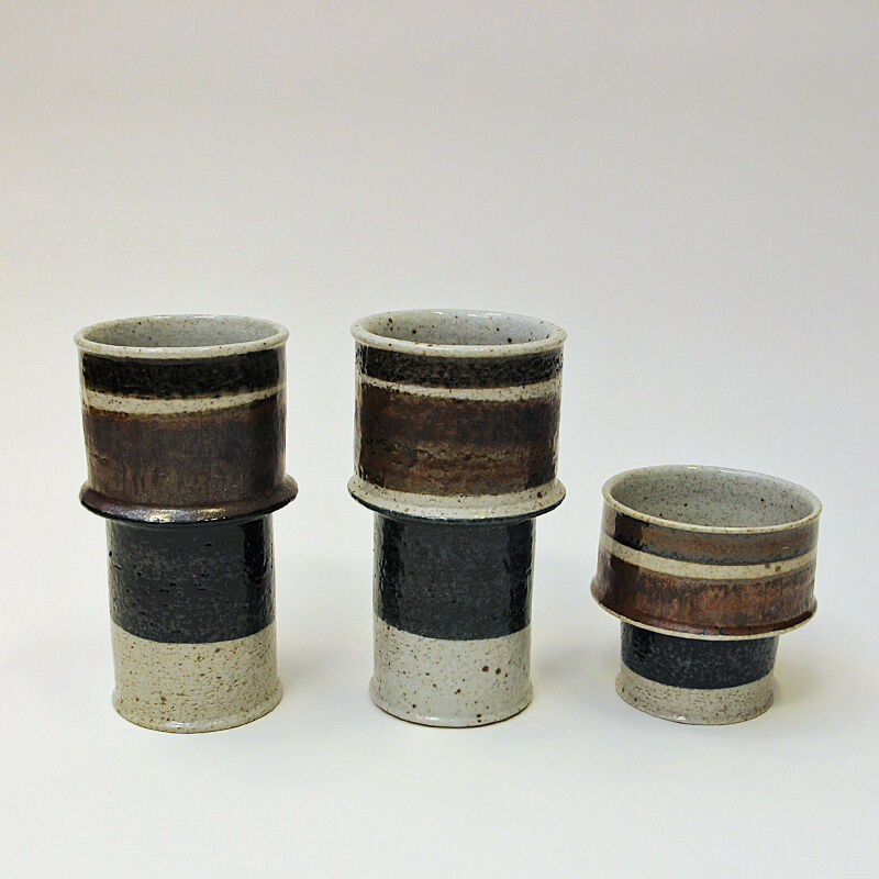 Set of three ceramic vases by Inger Persson for Rörstrand, Sweden 1960s