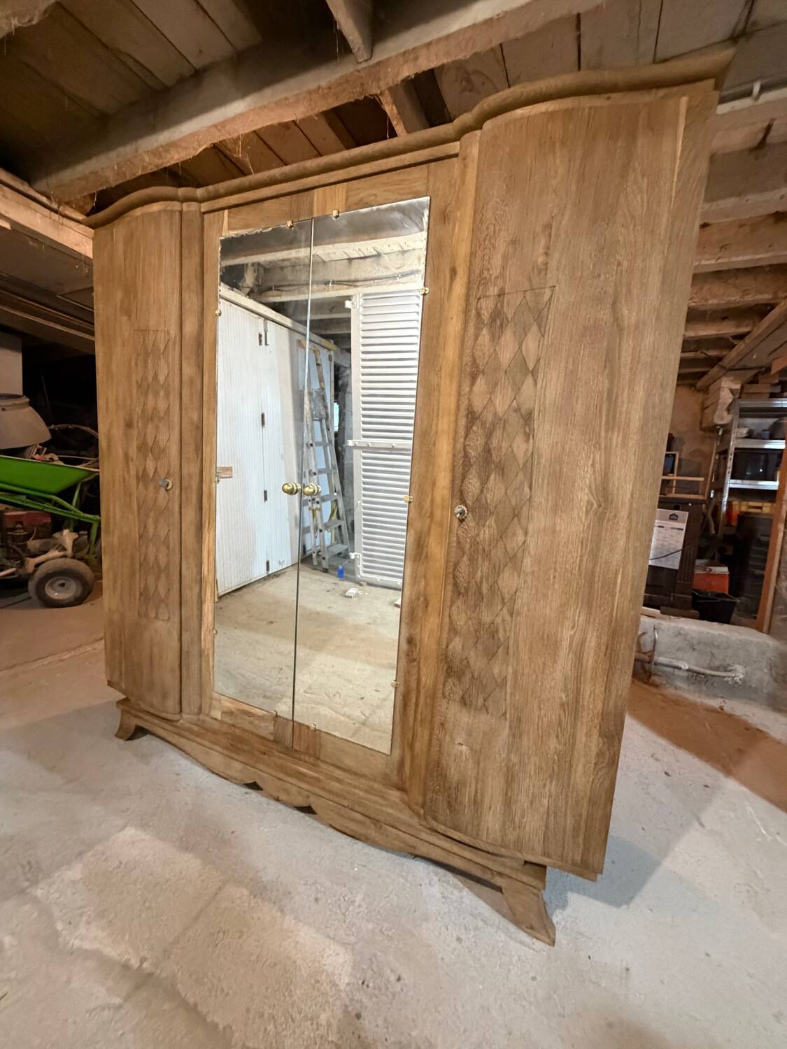Art Deco Parisian wardrobe in natural wood