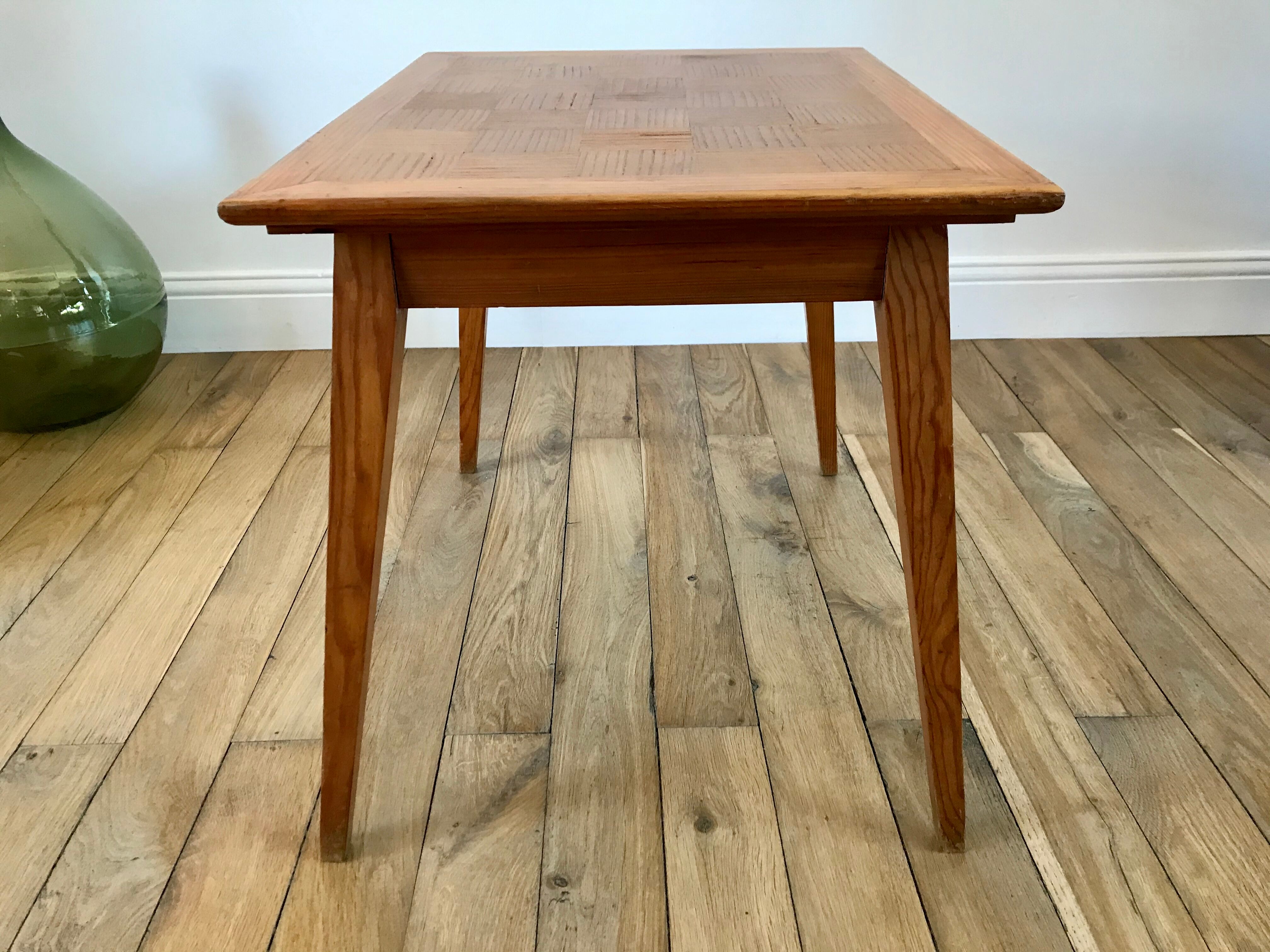 Table basse scandinave en bois années 50-60