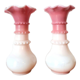 Pair of fairground opaline vases circa 1920