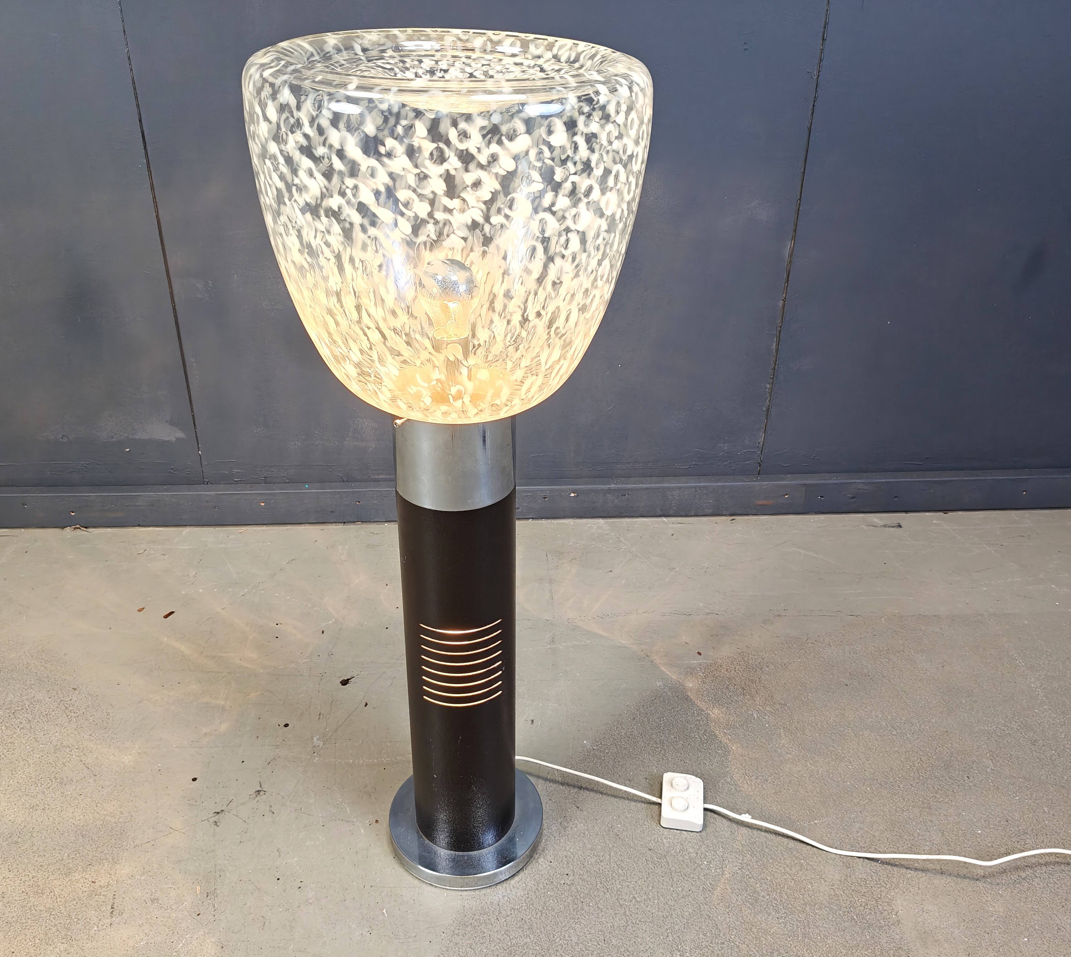 Vintage italian murano glass space age floor lamp, 1970s