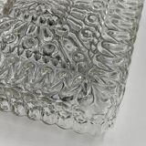 Square ceiling light in embossed molded glass