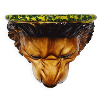 Etagère murale lion en céramique
