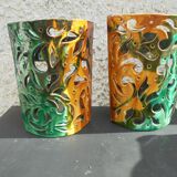 Pair of vallauris brunin style ceramic sconces