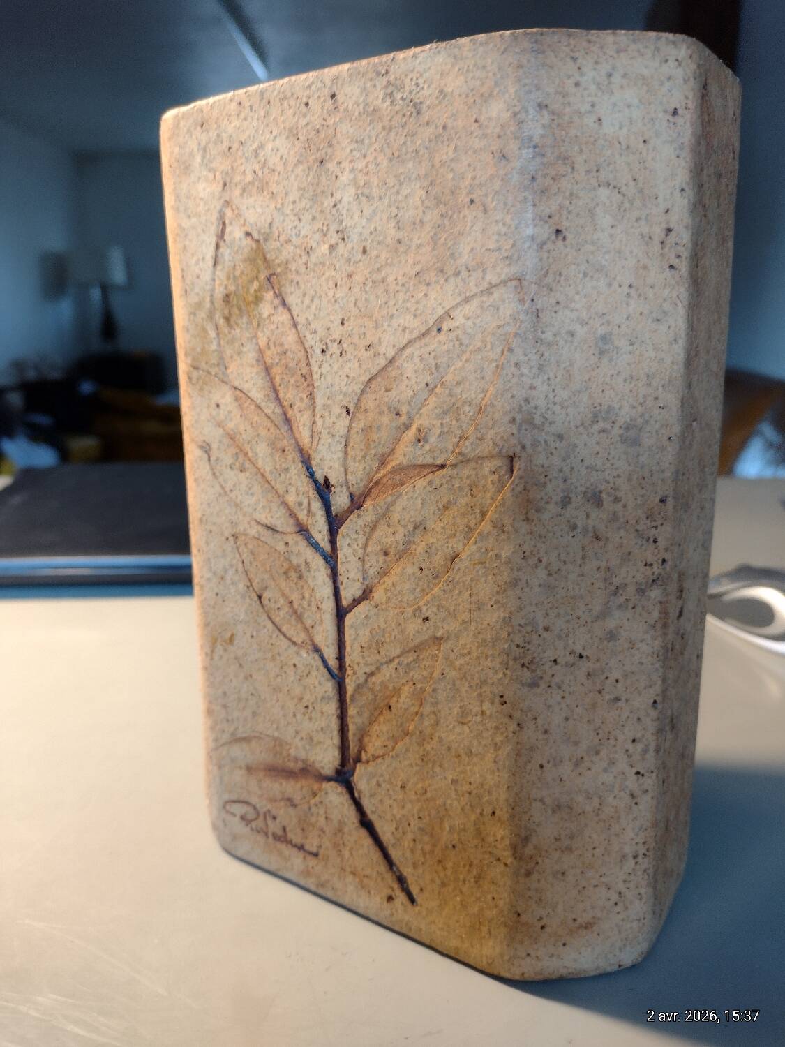 Vase Vallauris herbarium signed Leduc