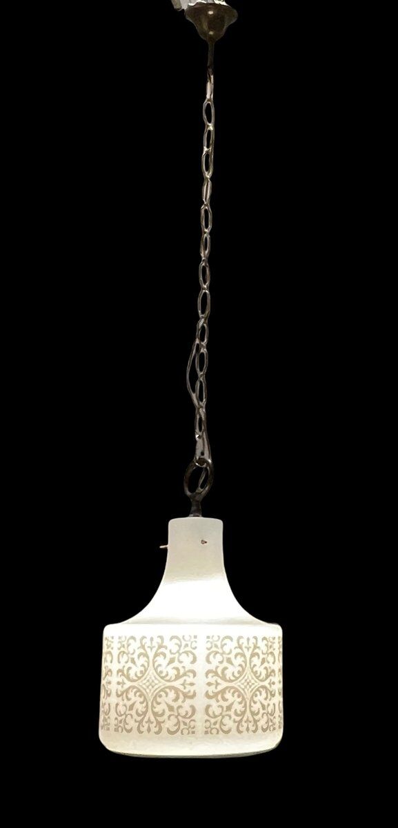 Italian Opaline Glass Light Pendant