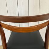 Scandinavian style teak and black skaï style chairs