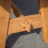 Table de ferme ancienne en bois, table bois, table de salle à manger, brutaliste, chalet, campagne,