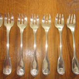 12 forks with cake christofle model shell