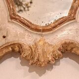 18th century Venetian mirror in painted and gilded wood
