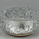 Lampe de plafond des années 1960/1970, montage encastré, verre, métal, design Space Age