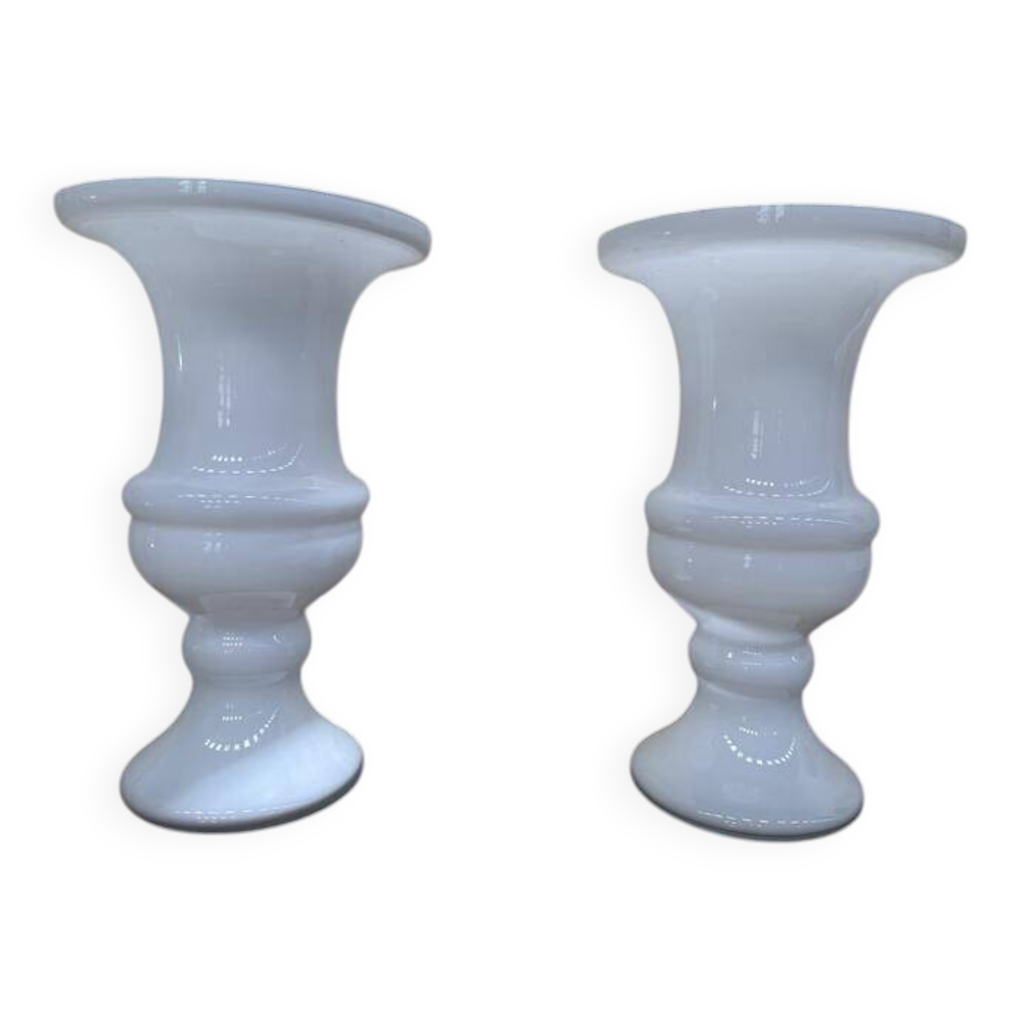 Paire de vases Médicis en verre de Murano