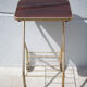 Metal wheeled tray with formica top, vintage wheeled cabinet, vintage side table
