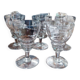 Lot de 8 verres anciens en cristal - Année 40-50
