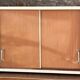 Modernist mural placard from the 1950s – sliding doors, workshop spirit
