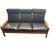 Scandinavian bench in solid teak and faux leather 1970