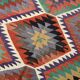 6x7 Kilim Multicolor Geometric Style Anatolian Kilim Rug, 166x230 Cm