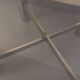 Square Italian vintage Space Age coffee table in smoked glass and metal.