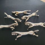 Set of 6 horse knife holders