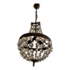 Lustre montgolfière cristal et bronze doré