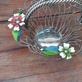 Art deco basket in silver metal