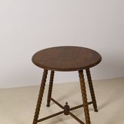 Vintage round Bobbin side table