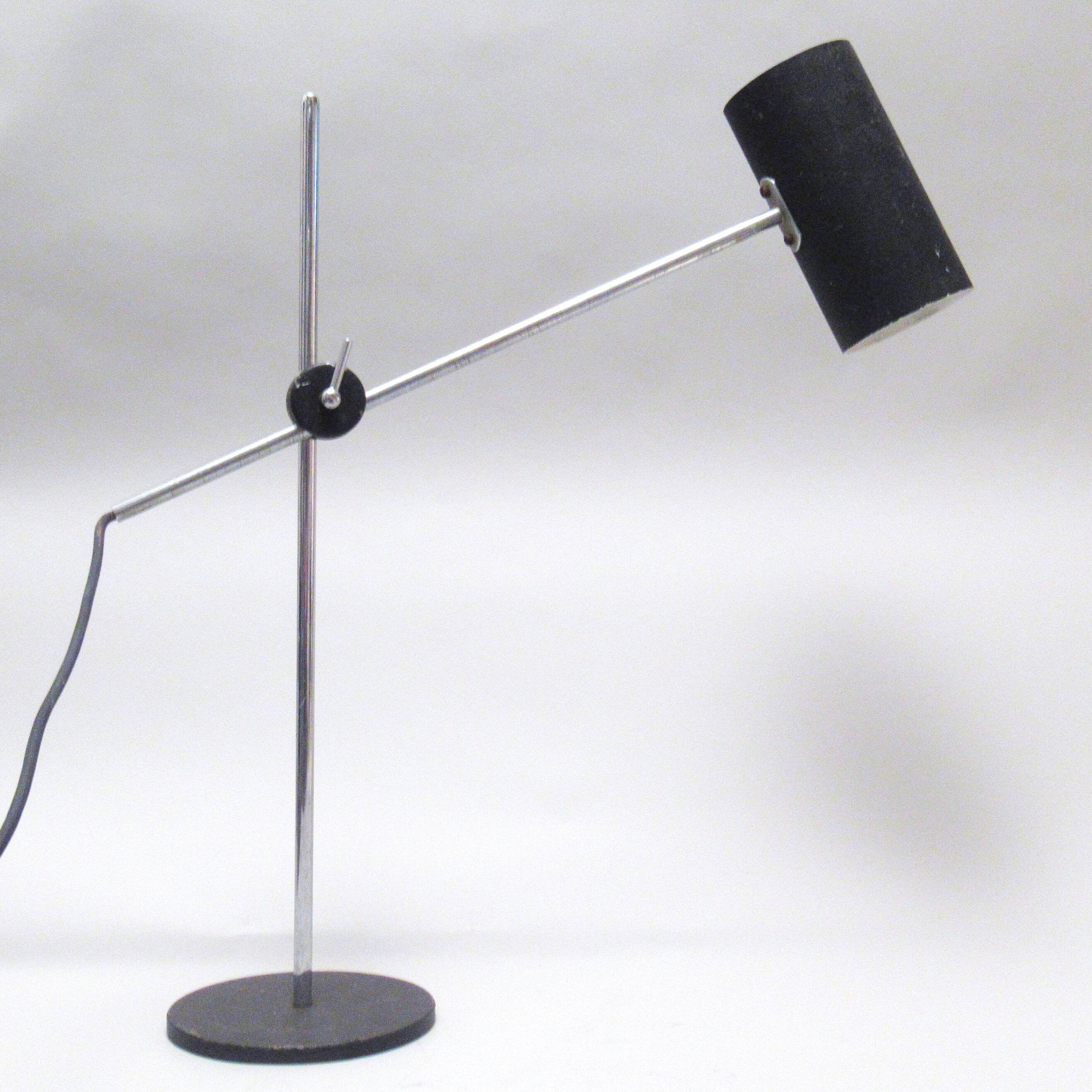 Black articulated desk lamp from the 60s