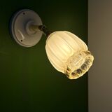 Vintage tulip wall light in frosted and amber glass