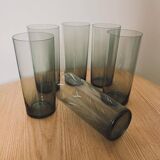 Set of 6 smoked water glasses