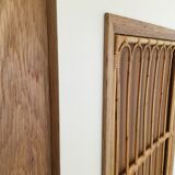 Wood and rattan cabinet