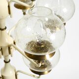 Large 1960s brass and glass tulip ceiling lamp by Hans Agne Jakobsson