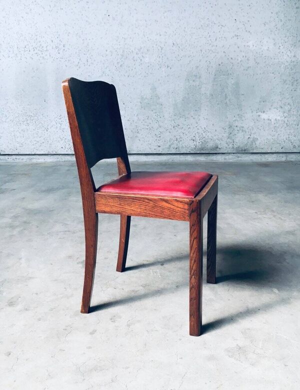 Art Deco Dining Chair Set, Belgium, 1920s, Set of 4