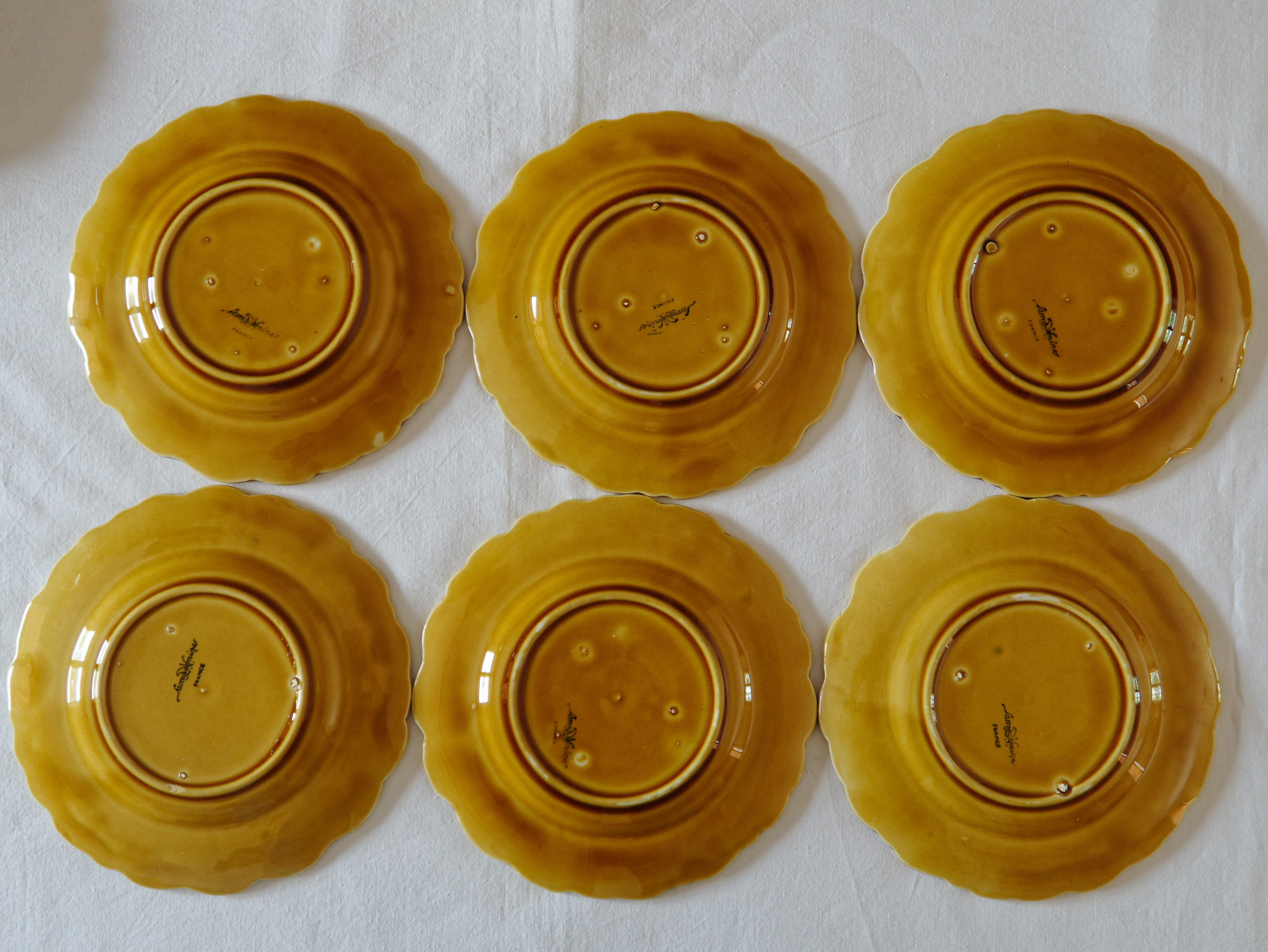 lot 6 dessert plates slurry Sarreguemines