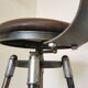 Vintage Handmade Metal Bar Chair: Adjustable Height Leather Swivel Seat