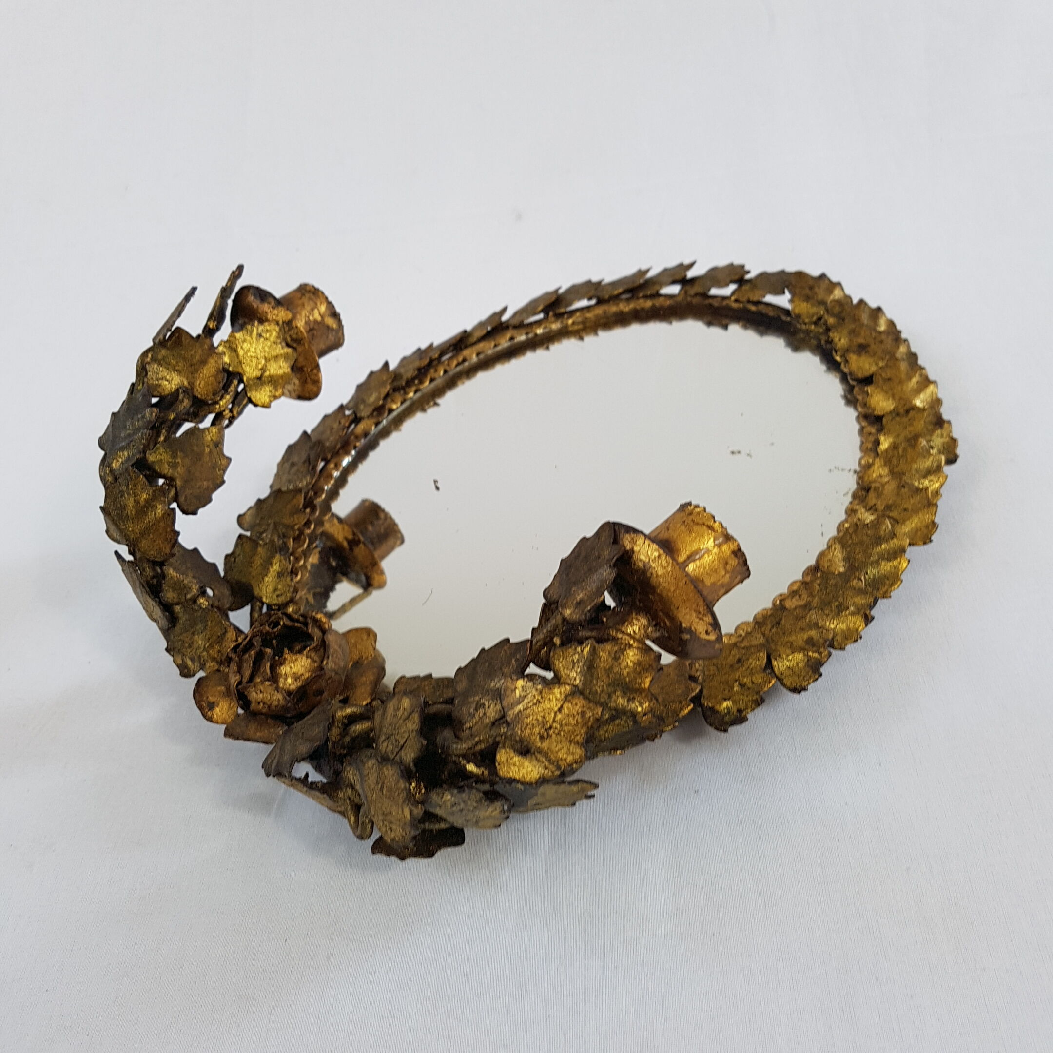 Golden italian candleholder mirror 23x30cm