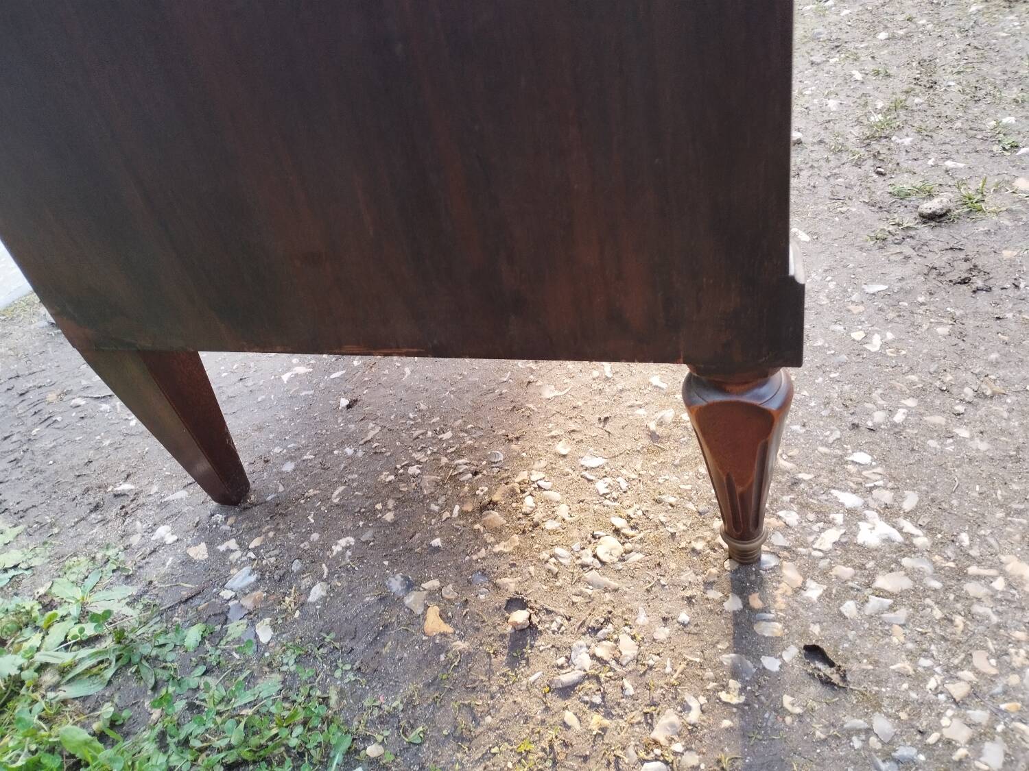 Antique Louis XVI style corner unit with marble top