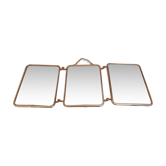 Miroir triptyque  de barbier 13x18cm