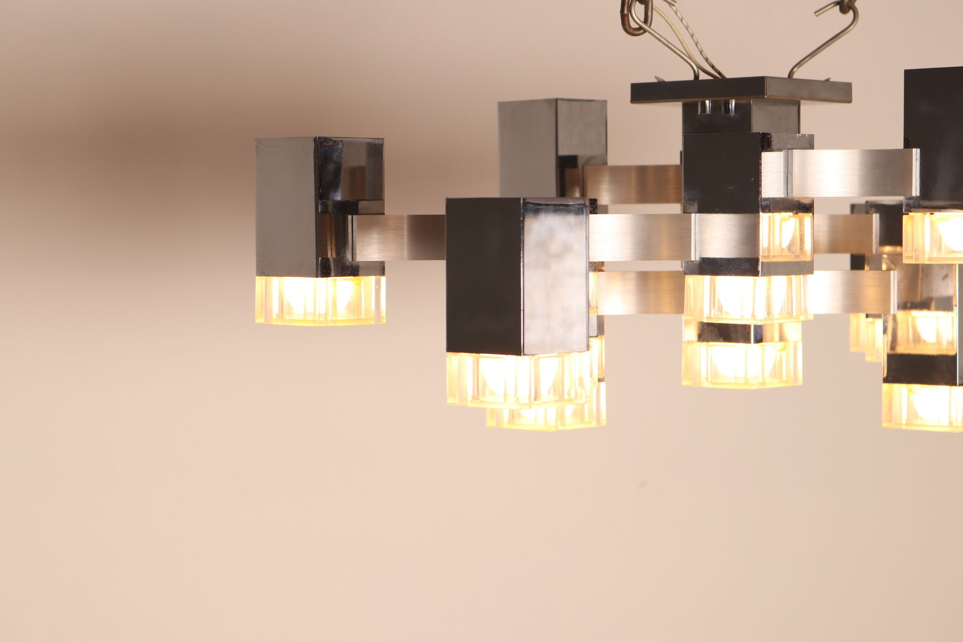 Ceiling light model 'Cubic' with 13 light units by Sciolari - Italy - 1970's