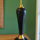 Large cobalt blue ceramic lamp stand