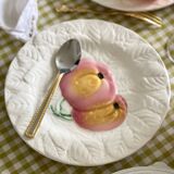 9 dessert plates and 1 barbotine dish from Sarreguemines