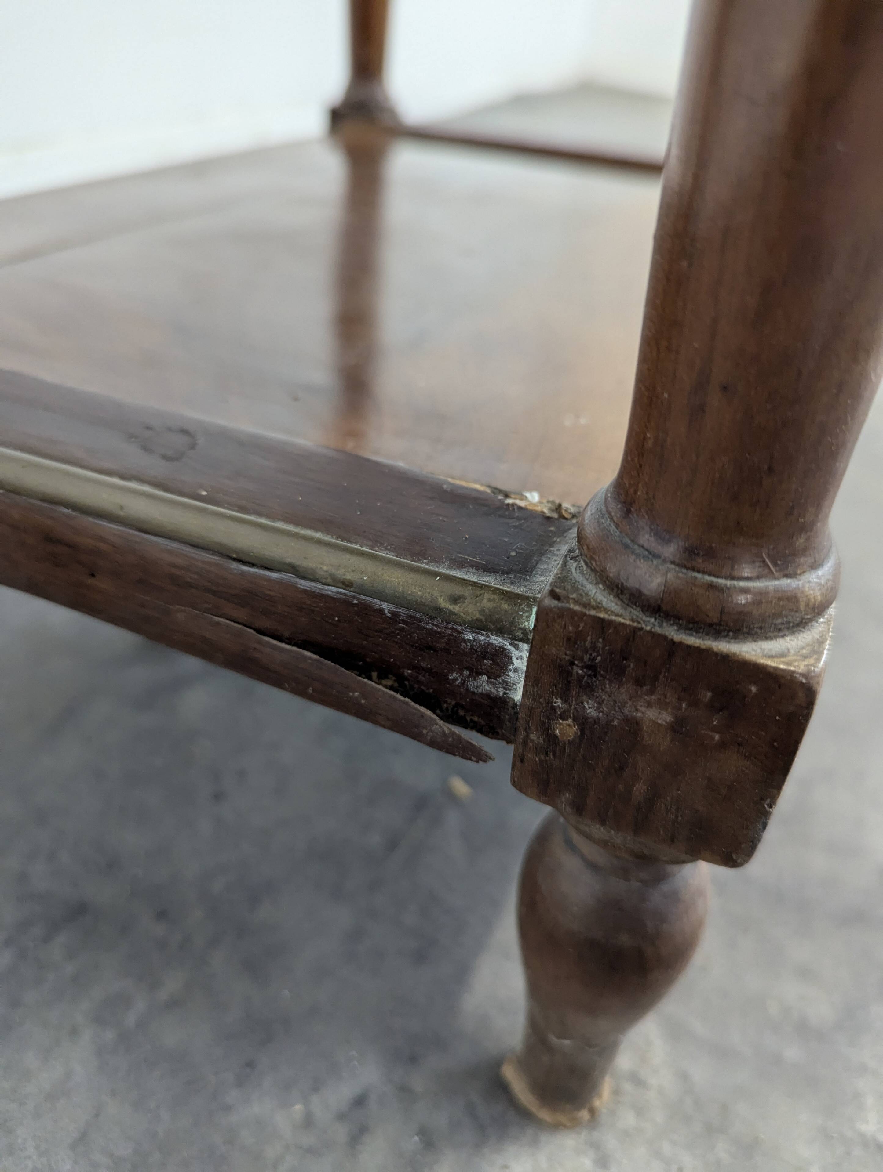 Louis XVI period mahogany gallery bedside table